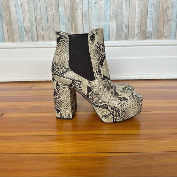 Sam Edelman 9 Snake Embossed Abella Platform High Heel Boots Booties Python $180 - Picture 4 of 13